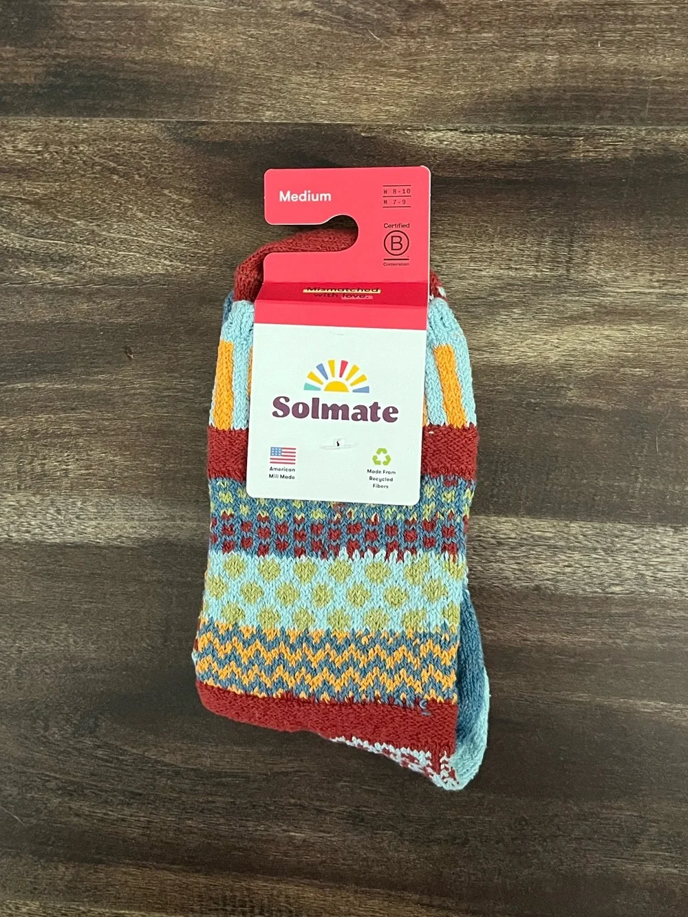 Women’s Medium Multicolor Solmate Socks brand new